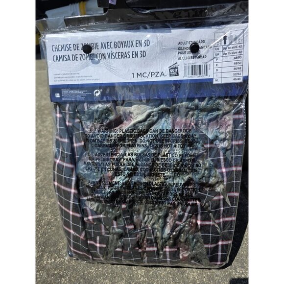 Dark Side Zombie 3D Guts Halloween Costume Shirt Adult Up To Size 42 Gore NEW - Picture 3 of 5